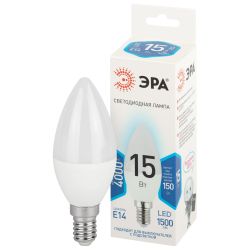 Лампа светодиодная ЭРА STD LED B35-15W-840-E14 15Вт свеча нейтральный белый свeт Е14 | Лампы cветодиодные Свеча (B/C)