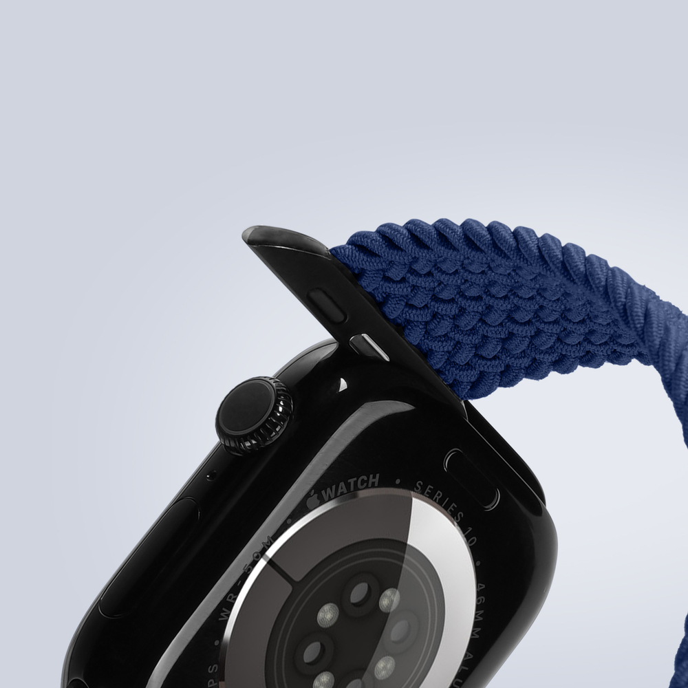 Эластичный ремешок синего цвета (Deep Blue) для смарт часов Apple Watch размером 42, 44, 45, 46, 49MM, серия Mixture Ultra Series от Dux Ducis