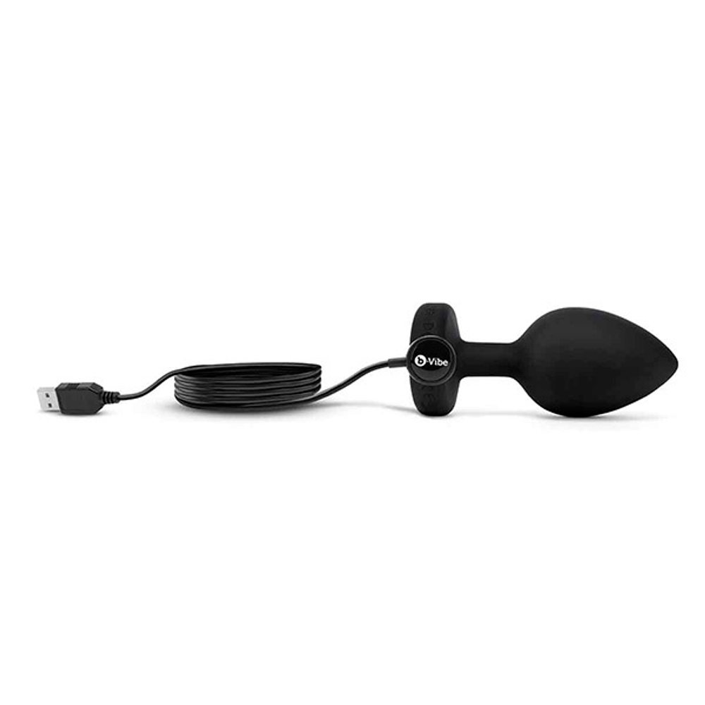 Черная вибрирующая втулка b-Vibe Vibrating Jewel Plug XXL BV-044-BLK