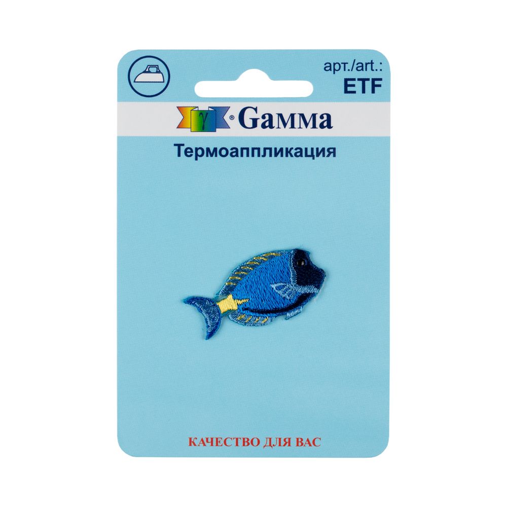 Аппликация термоклеевая "Рыбка" 3.8х2.1 см, №02, 1 шт, 01-260, Gamma ETF Аппликация термоклеевая "Рыбка" 3.8х2.1 см, №02, 1 шт, 01-260, Gamma ETF
