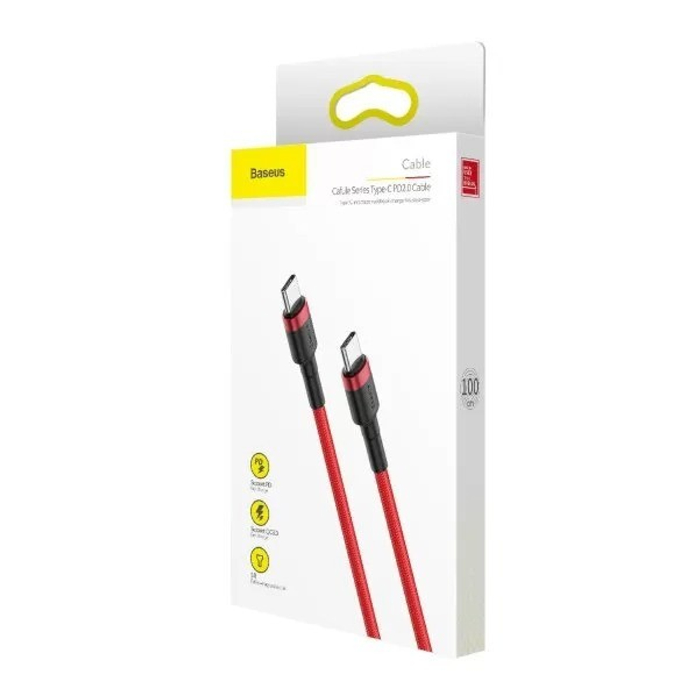 Кабель-зарядка Type-C на Type-C Baseus Cafule 100W 1м (CATKLF-G09) красный