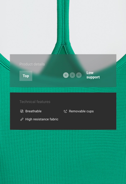 Oysho Топ из ткани пике, зеленый меланж