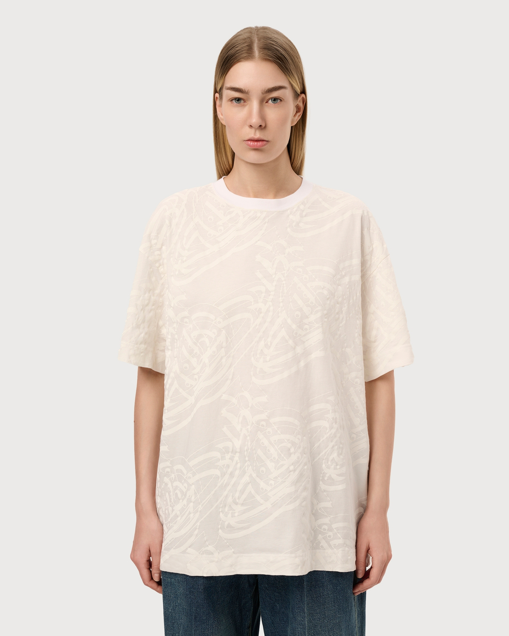 VIVIENNE WESTWOOD RED LABEL ФУТБОЛКА БЕЛАЯ С УЗОРОМ LOGO