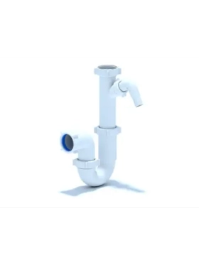 Сифон для кухонной мойки 1 1/2"х40 прямоточный с отводом D1020