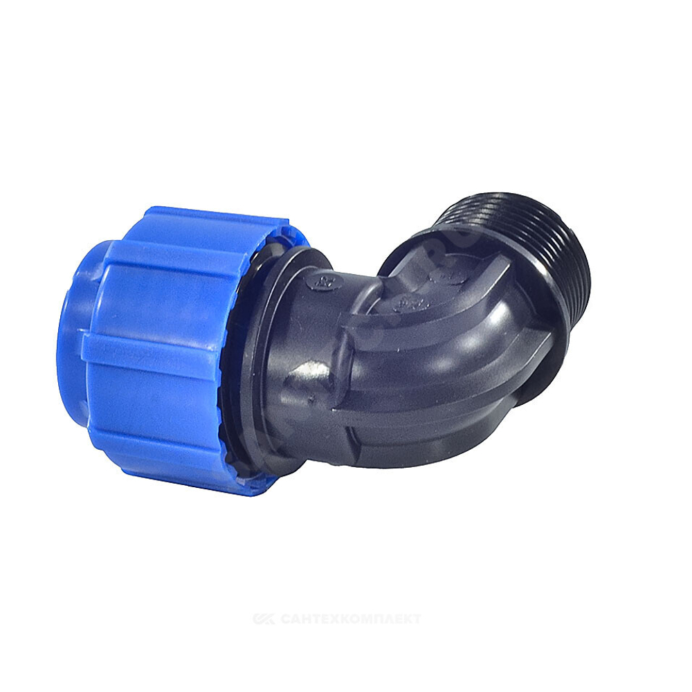 Отвод компрессионный ПЭ Дн 40х1 1/2"х90гр НР Ру16 ТПК-АКВА 50014112