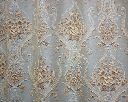 Шторы для гостиной и спальни:  Аутунно (арт. K123-326)  - 450х270, (220х270)х2 см. - серо-голубой (340)
