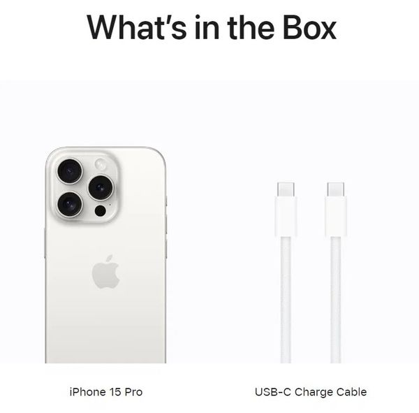Смартфон Apple iPhone 15 Pro 512 ГБ (nano-SIM и eSIM), Белый титан | White Titanium
