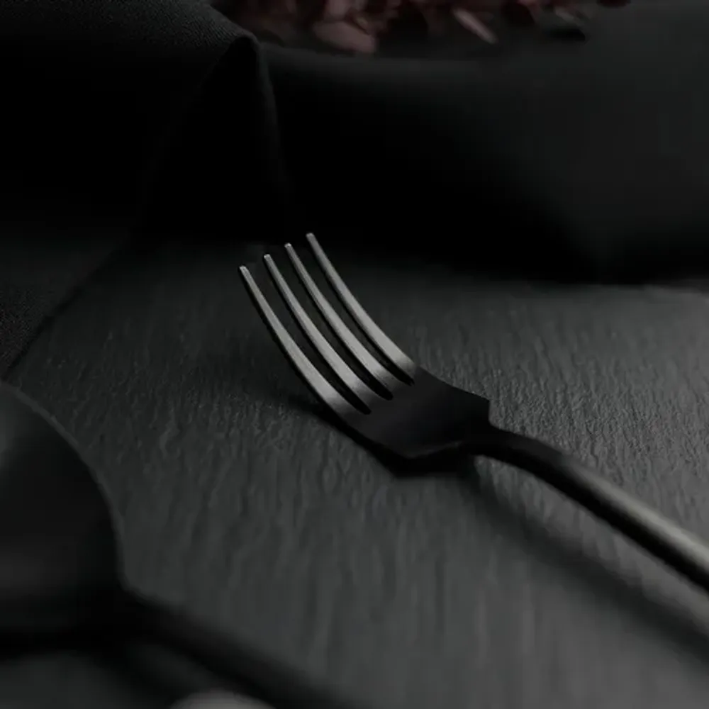 Вилка столовая 19 см матовая черный цвет Black Sapporo PVD P.L. - Davinci [12]