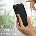 Дизайнерский чехол для IPHONE 14 PRO с мягкой тканевой поверхностью
