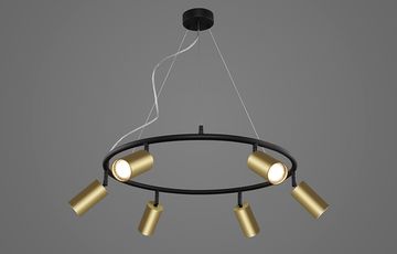 Подвесной светильник CLT 015C6 D600 BL-GO чёрный/золото Rivo Crystal Lux