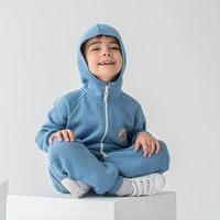 Комбинезон с клапаном и капюшоном "Деним" утепленный