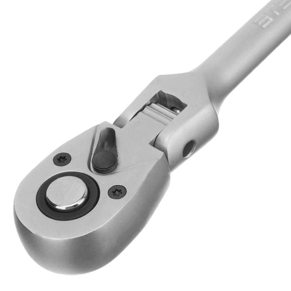 Ключ-трещотка шарнирный 1/2", СrV, 72 зуба, с быстрым сбросом, матовый хром Stels