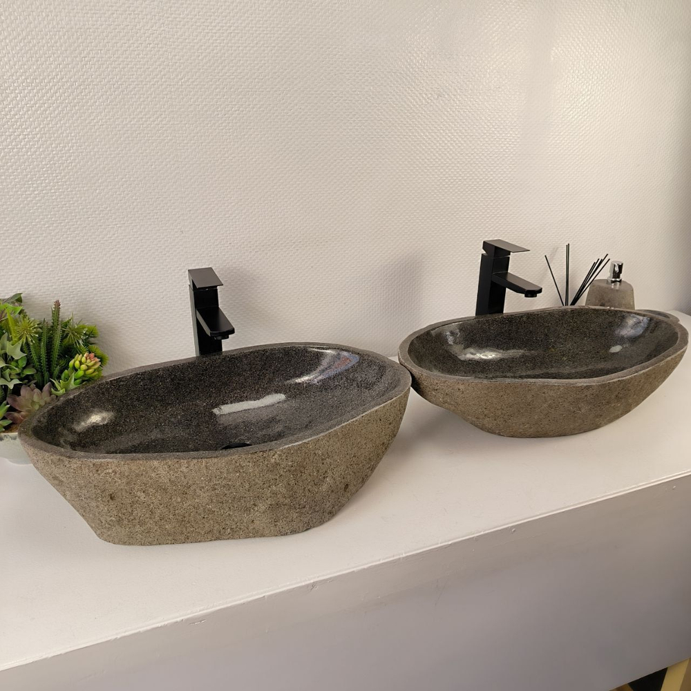 Раковина из речного камня ПАРА! RS-65541 61x36x15 0866
