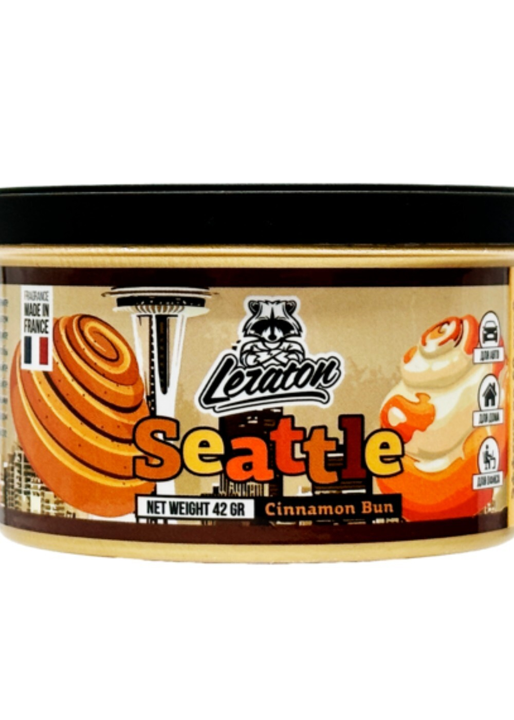 Leraton Ароматизатор для автомобиля в банке Seattle (Cinnamon Bun/Булочка с корицей)