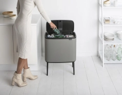 Brabantia Bo Touch 11+23л мусорный контейнер для минерального бетона серый EAN 8710755127243