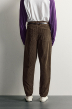 ВЕЛЬВЕТОВЫЕ БРЮКИ CARROT FIT С ЭФФЕКТОМ ПОТЕРТОСТИ — ZARA