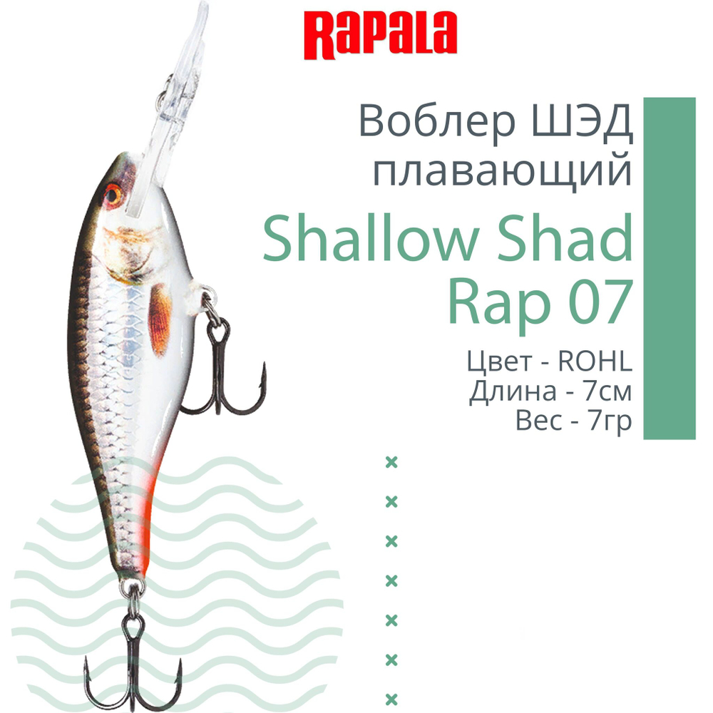 Воблер RAPALA Shallow Shad Rap 09, 9см, 12гр, цвет HT