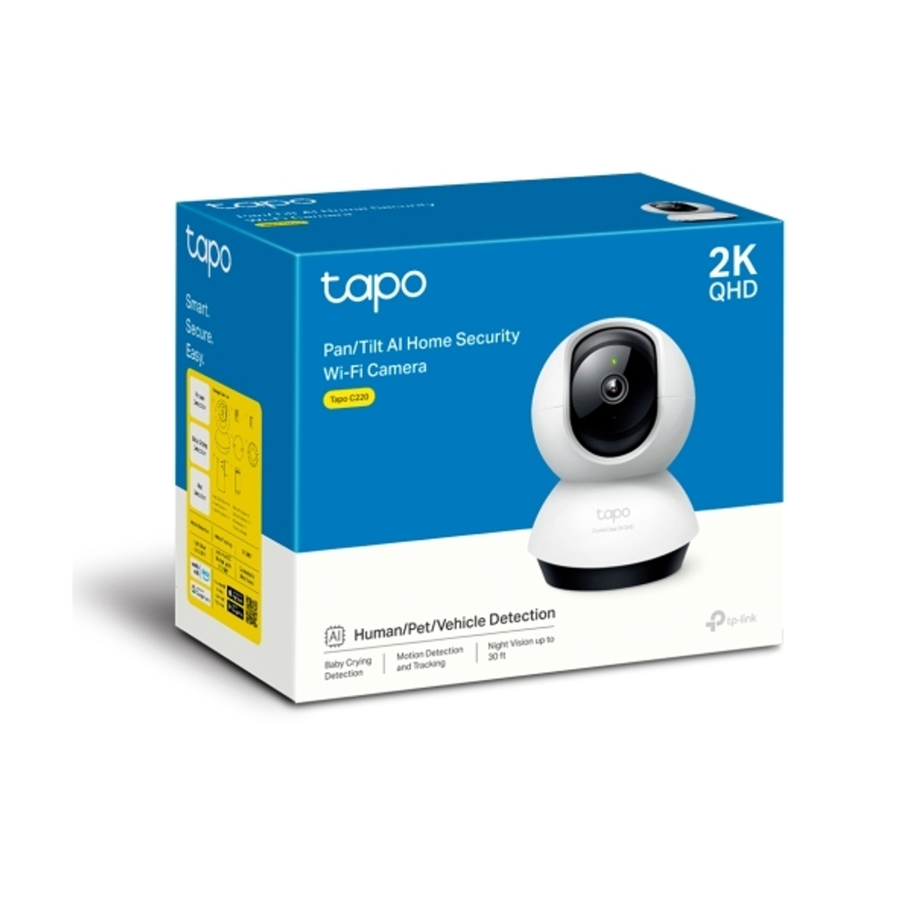TP-Link Tapo C220 Домашняя поворотная Wi-Fi камера, 4 Мп (2560×1440)