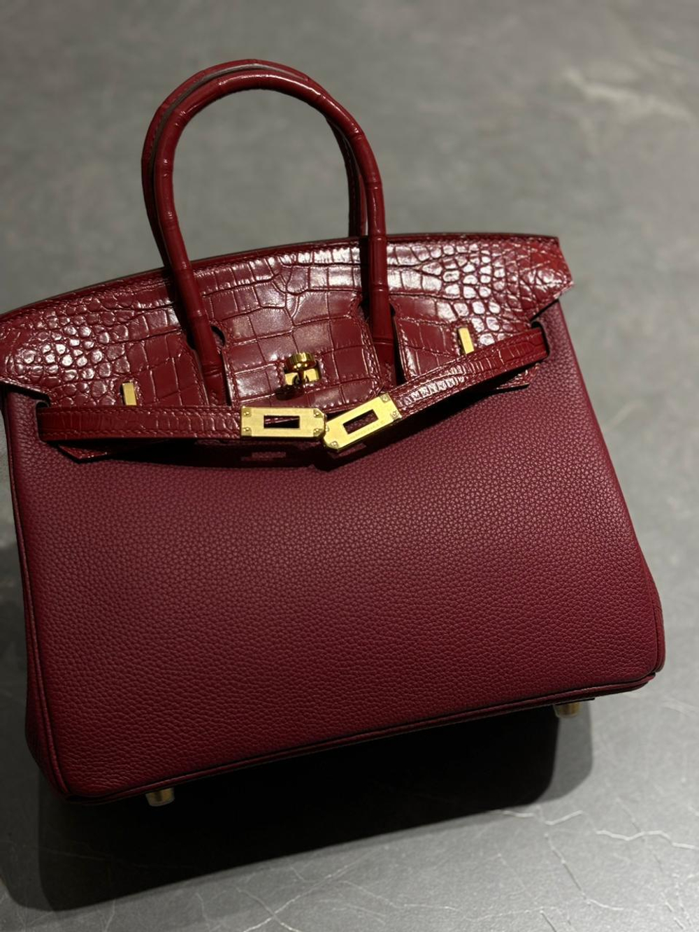Сумка Hermes из кожи крокодила 25 см