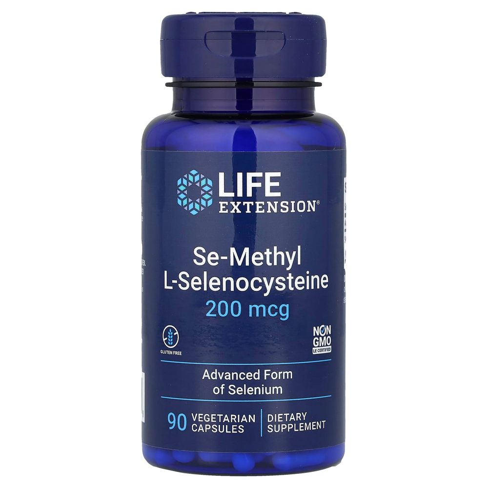 Life Extension, Семиметил L-селеноцистеин, 200 мкг, 90 вегетарианских капсул
