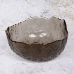 Салатник стеклянный «ICE CRYSTAL» 20см графит