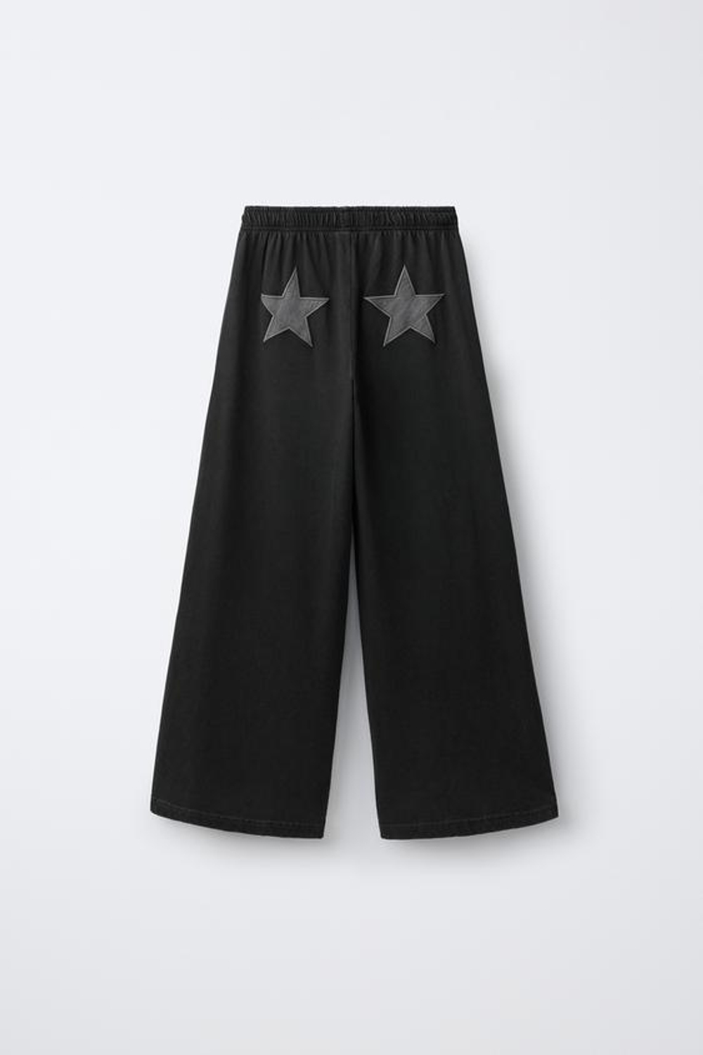 ZARA БРЮКИ WIDE LEG С ЭФФЕКТОМ ПОТЕРТОСТИ И ЗВЕЗДАМИ, АНТРАЦИТОВО-СЕРЫЙ