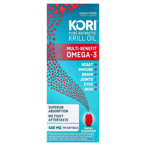 Kori, чистое масло антарктического криля, универсальная омега-3, 90 капсул