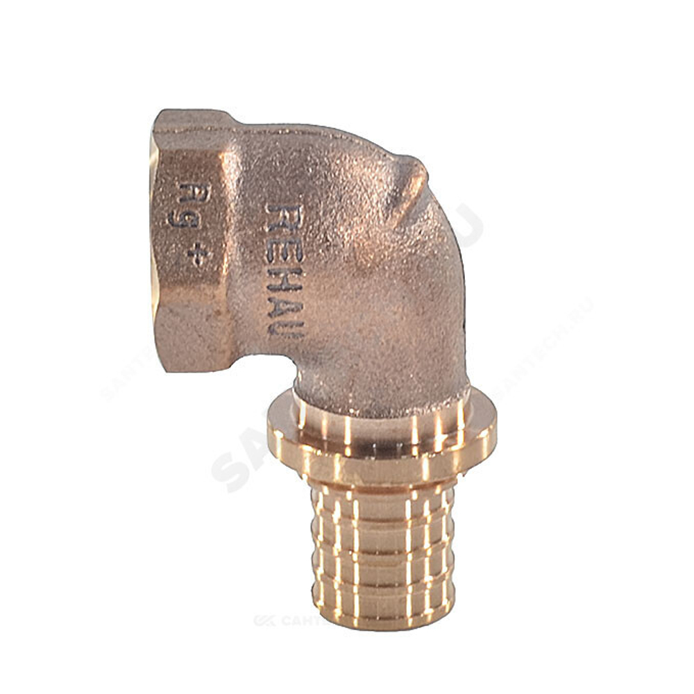 Угольник для PE-X труб аксиальный бронза Дн 20х1/2" ВР RAUTITAN RX+ Rehau 14563551001 (13660961001)