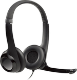 Гарнитура Logitech H390, проводная, стерео, USB, черный, шумоподавление (981-000803)