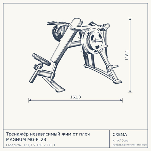 Тренажёр независимый жим от плеч MAGNUM MG-PL23 — от 331 000 ₽