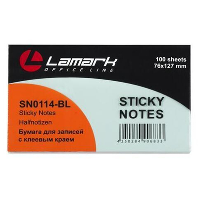 Бумага самокл. 76*127 голубая пастель SN1114-BL (Lamark)