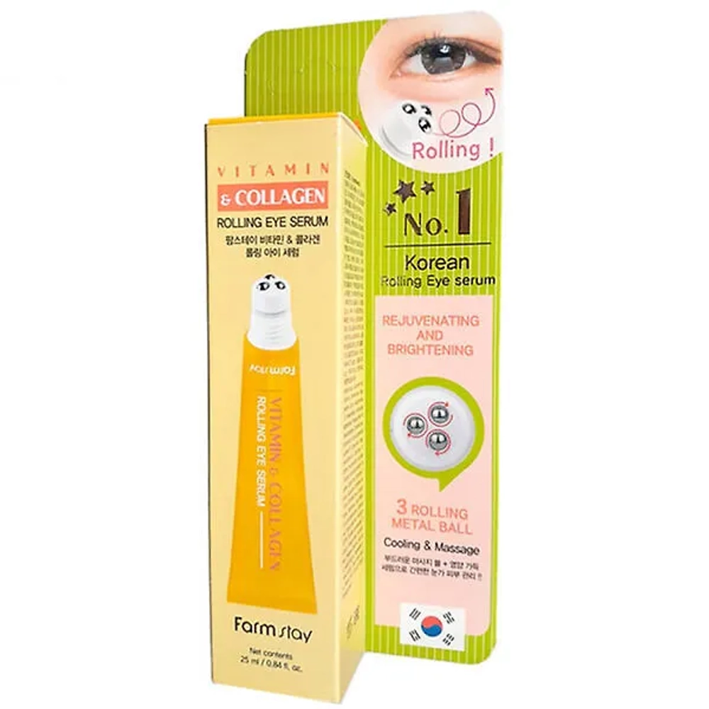 FS Vitamin & Collagen Rolling Eye Serum, 25ml - Сыворотка для век с Витамином и Коллагеном (с роликом)