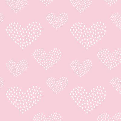 romantic pink hearts polka dot