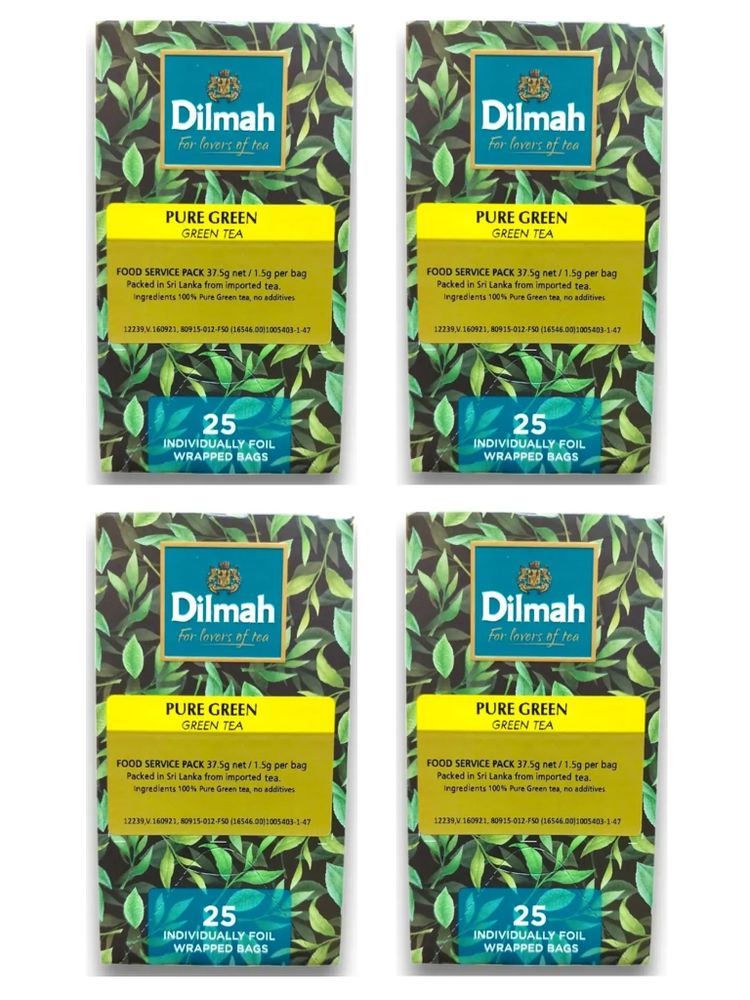 Чай зеленый Dilmah в пакетиках 25 шт x 4 уп