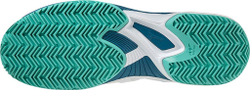 Мужские кроссовки теннисные Mizuno Wave Exceed Tour 5 CC- white/moroccan blue/turquoise
