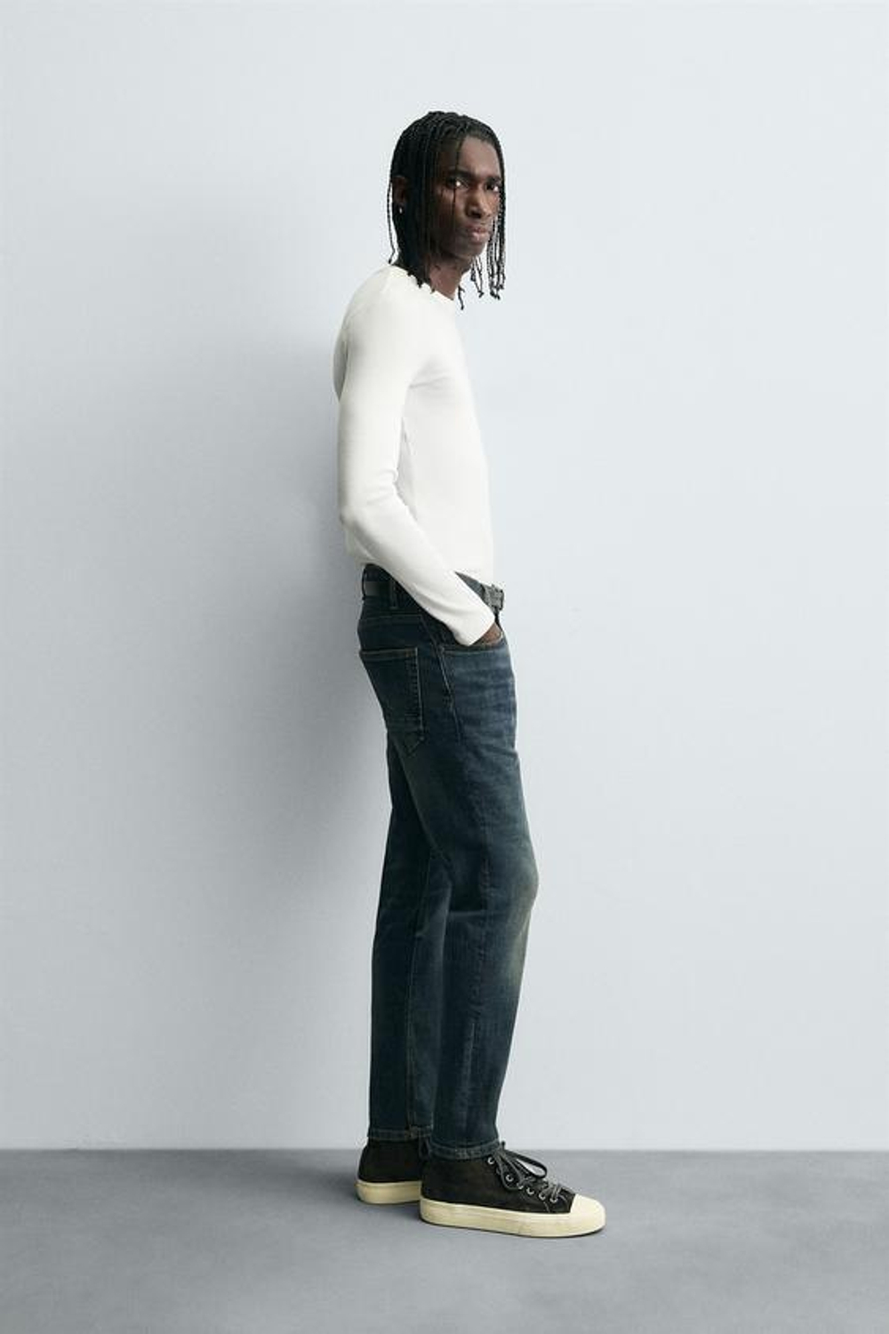 ZARA УКОРОЧЕННЫЕ ДЖИНСЫ SKINNY, СИНИЙ