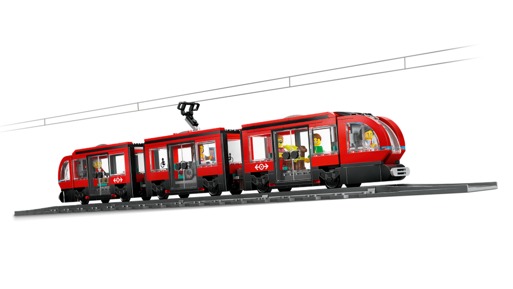 Конструктор Лего Сити Трамвай и остановка в центре города | LEGO City Tram & City Stop 60423 — 811 деталей (7+)