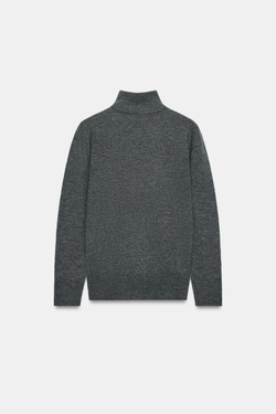 ZARA СВИТЕР ИЗ 100% ШЕРСТИ EXTRASOFT, МЯГКИЙ СЕРЫЙ