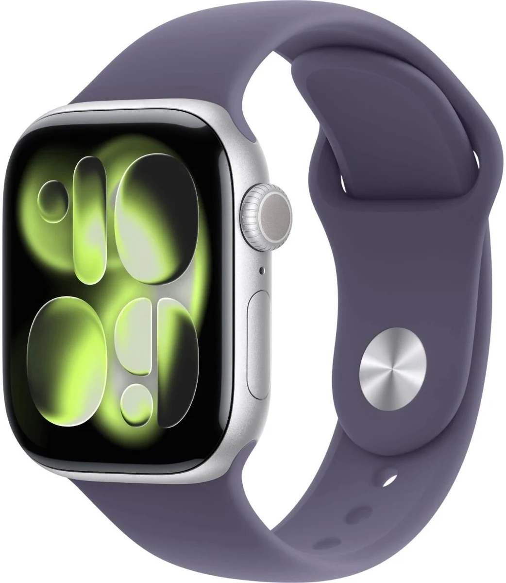 Умные часы Apple Watch Series 11, 42mm, Silver, ремешок Purple Sport Band S/M — фото 1