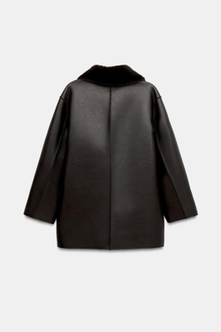 ZARA ДВУСТОРОННЕЕ ПАЛЬТО, КОРИЧНЕВЫЙ