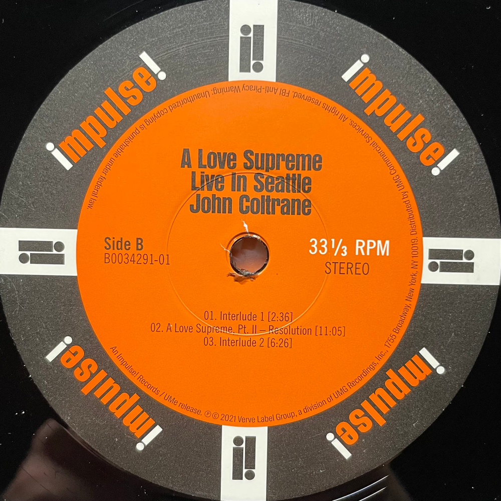 John Coltrane ‎– A Love Supreme: Live In Seattle 2LP (Европа 2021г.)