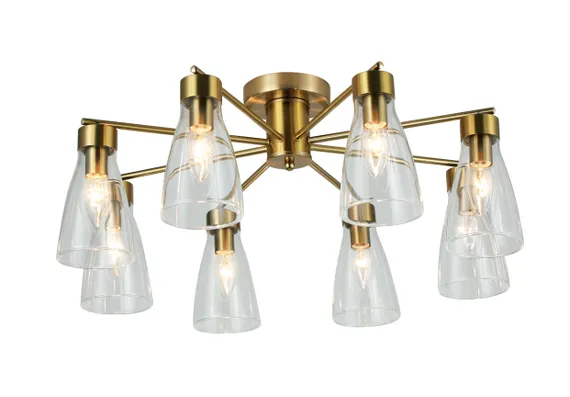 Люстра потолочная Rilon 321602/8 COPPER, 8×40 Вт, латунная