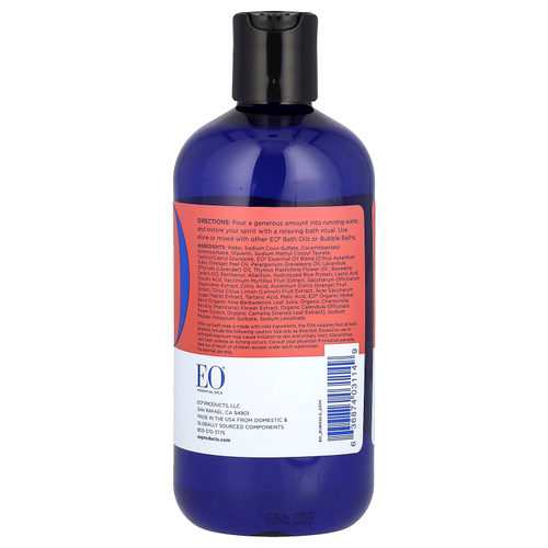 EO Products, тёплая пена для ванны, балансирующая роза и герань, 355 мл (12 жидк. унций)