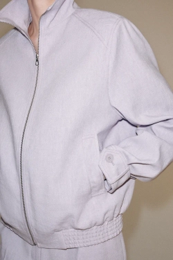 ZARA БОМБЕР ИЗ СМЕСОВОГО ЛЬНА — ZW COLLECTION, ЦВЕТ МАЛЬВЫ