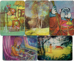 № 78 Набор из 5 переливных (стерео) Календариков . Мультфильмы СССР 1983 год.