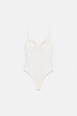 ZARA БОДИ С ВЫРЕЗОМ СЕРДЕЧКОМ, БЕЛЫЙ