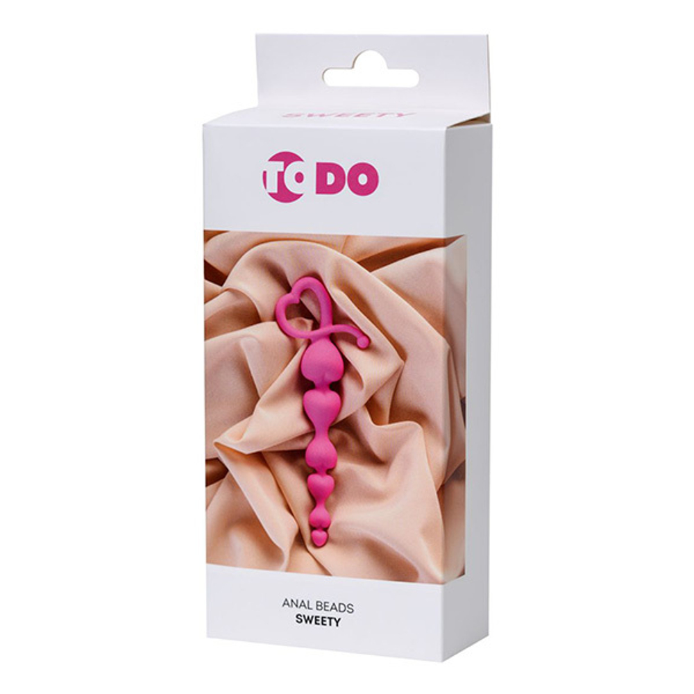 Розовая силиконовая анальная цепочка 18,5см ToyFa ToDo Sweety 356001