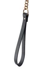 Черный ошейник PREMIUM COLLAR LEASH SET с золотистым поводком (Цвет: черный с золотистым)