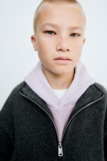 ZARA STORIESZ — КУРТКА-БОМБЕР С ШЕРСТЬЮ, СЕРЫЙ
