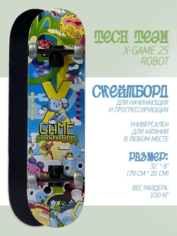 Скейтборд TechTeam X-Game 31x8" в ассорт.